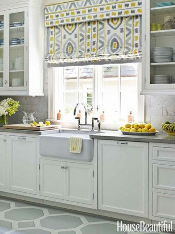 Yellow And Gray Kitchen Curtains
 Creative Kitchen Window Treatment Ideas Hative
