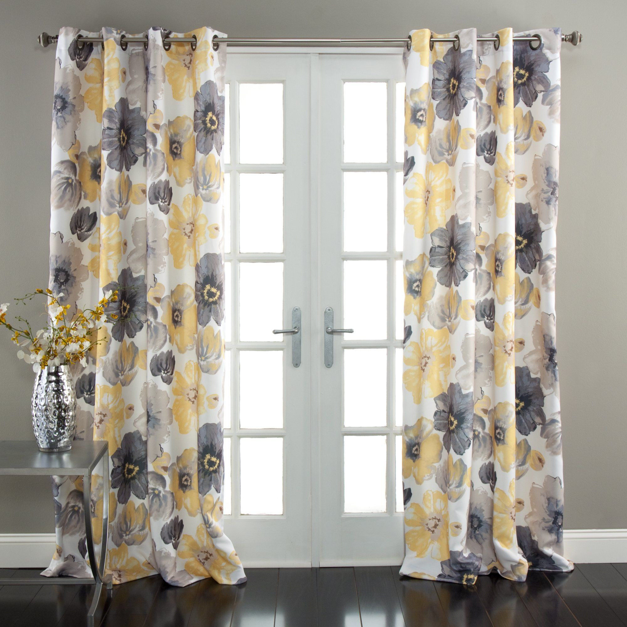 Yellow And Gray Kitchen Curtains
 Lush Decor Leah Window Curtain Panel Set of 2 84" x 52