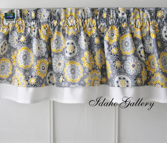 Yellow And Gray Kitchen Curtains
 Gray Yellow White and Black Double Layer Little by