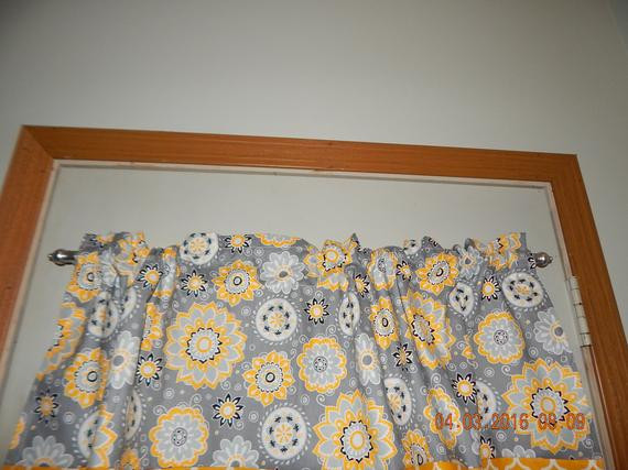 Yellow And Gray Kitchen Curtains
 Gray and Yellow Kitchen Any Room Curtain by CurtainsbyChandra