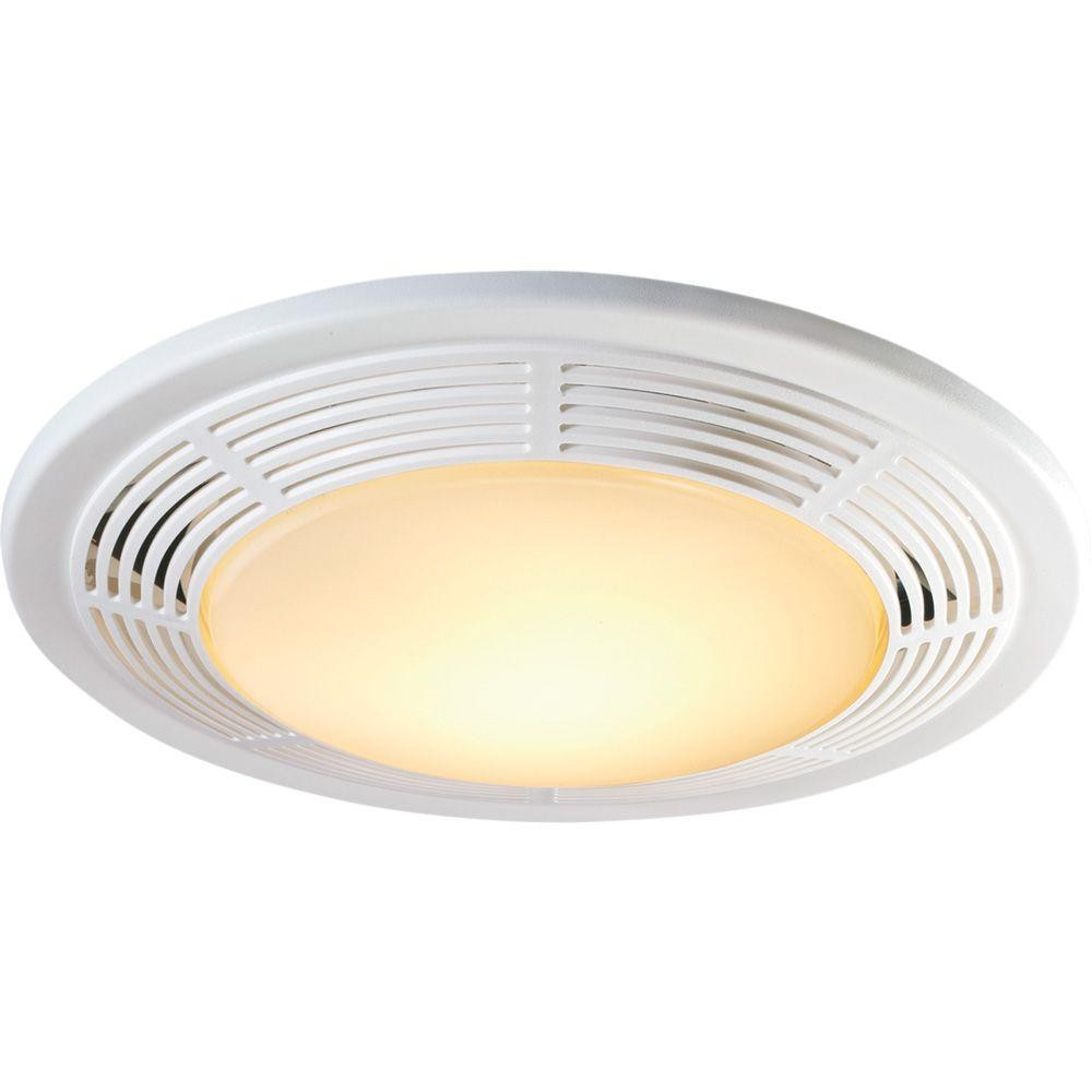 Bathroom Ceiling Light With Fan
 Decorative White 100 CFM Ceiling Exhaust Fan with Light
