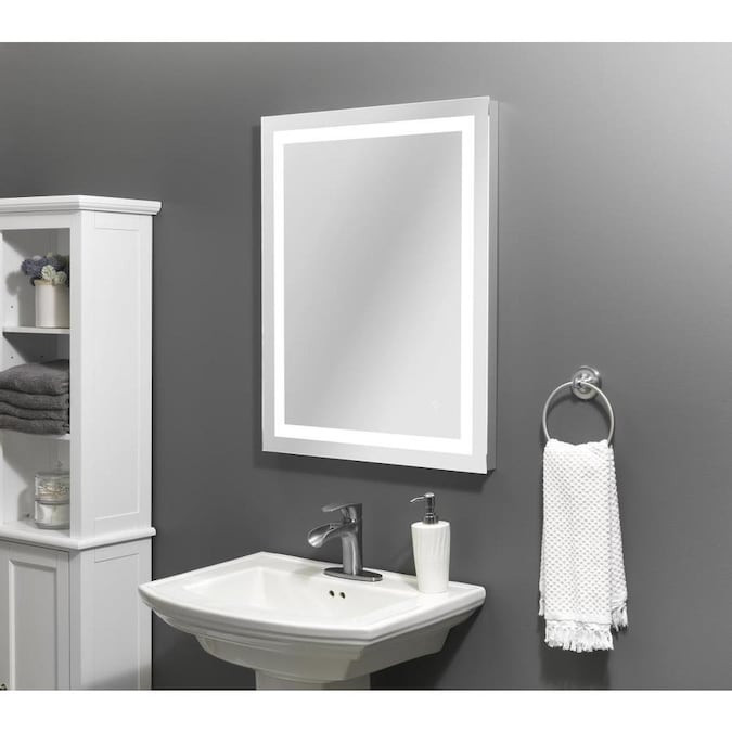 Bathroom Mirror Lowes
 Home2O Helena 24 in LED Lit Mirror Rectangular Frameless