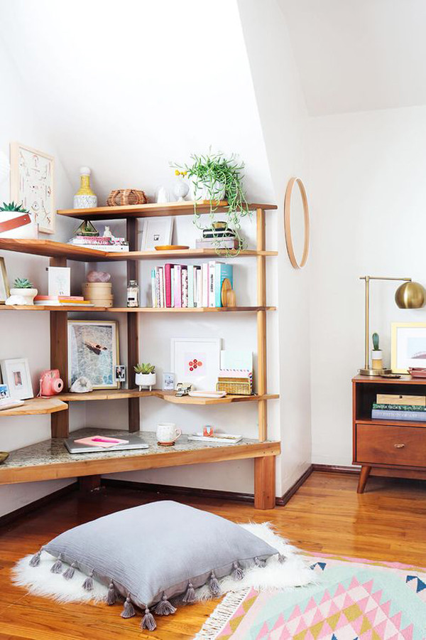Corner Bedroom Storage
 Easy DIY Corner Shelves With Extra Storage