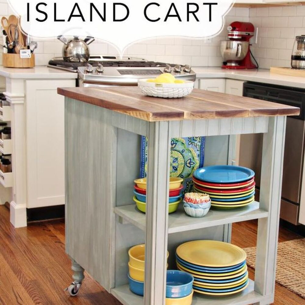 Diy Small Kitchen Island
 DIY Kitchen Island Cart With Plans