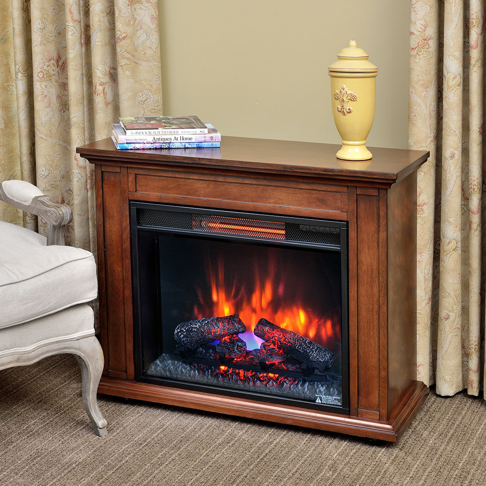 Electric Fireplace Heater
 Carlisle Infrared Electric Fireplace Heater in Mahogany