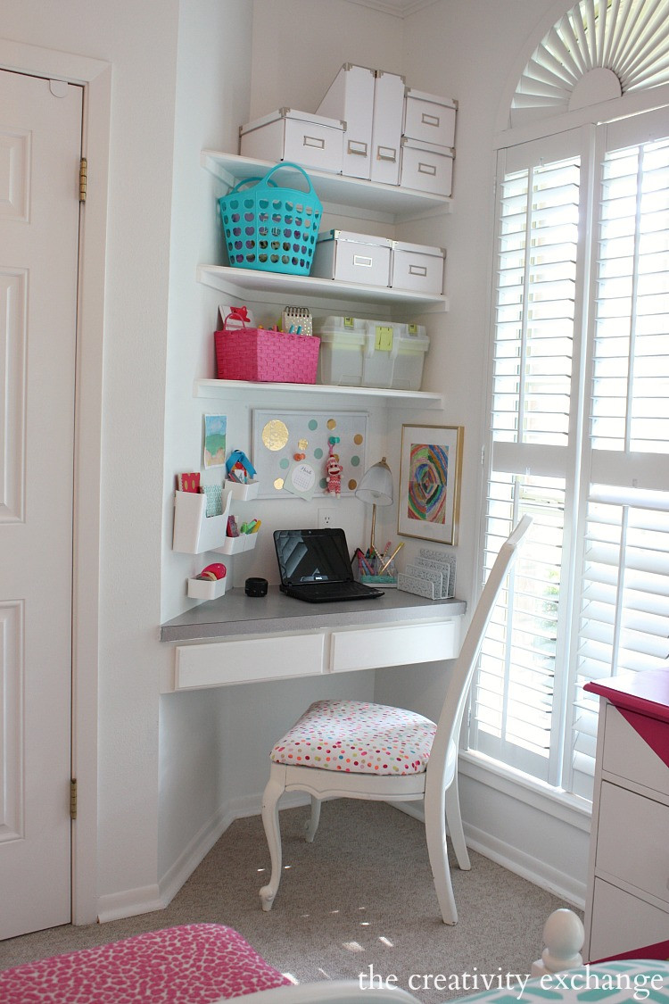 Girls Bedroom Desk
 Little Girl s Room Revamped to Bright and Bold Tween Room