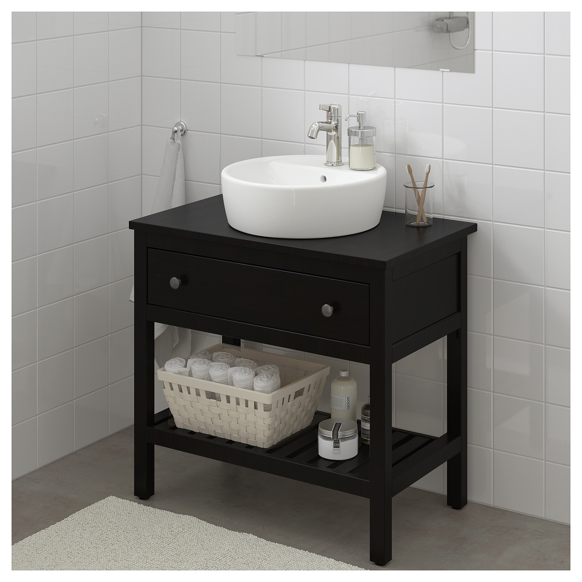 Hemnes Bathroom Vanity
 HEMNES Bathroom vanity 1 drawer black brown stain IKEA