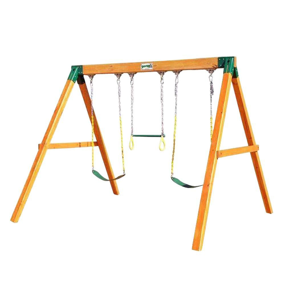 Home Depot Kids Swing Sets
 Gorilla Playsets Cedar Free Standing Swing Set 01 0002