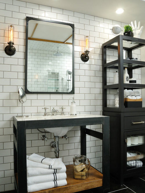 Industrial Style Bathroom Mirror
 Industrial style London apartment