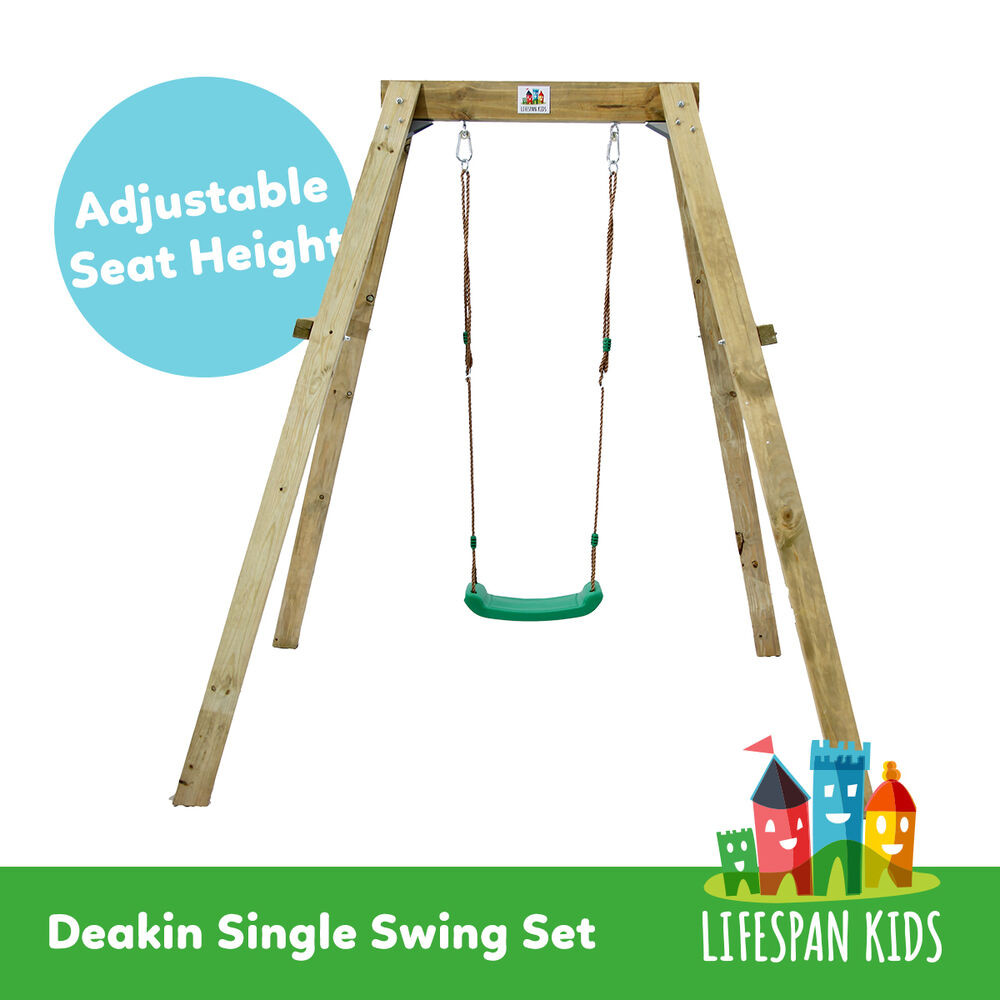 Kids Single Swing
 Lifespan Kids Deakin Wooden Single Swing Set Playgrounds