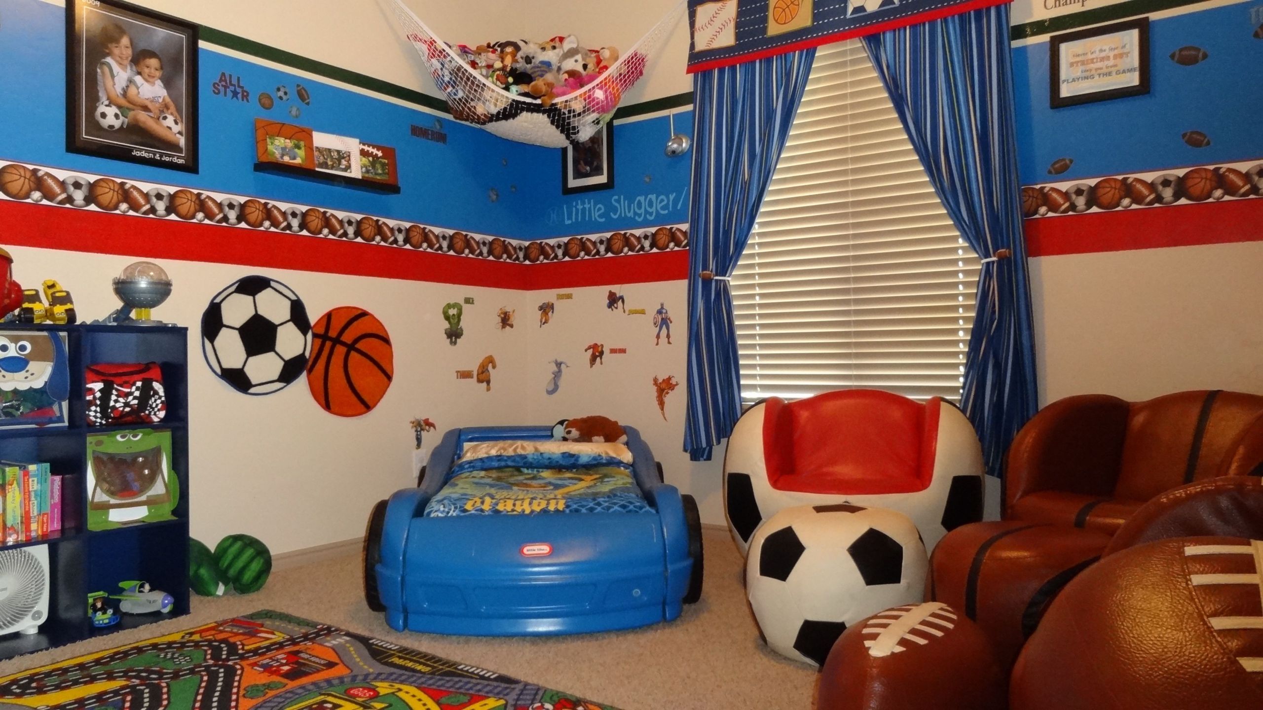 Kids Sports Room Decor
 Sports Superhero Car themed kids room DIY home design