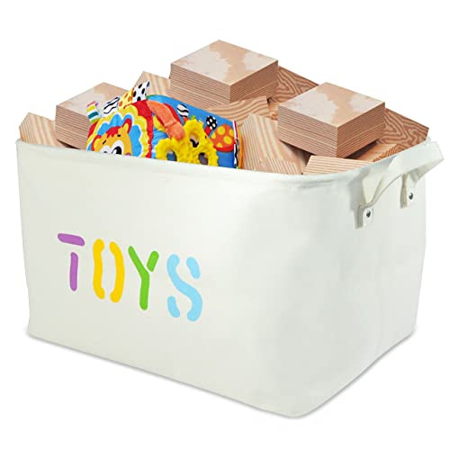 Kids Storage Baskets
 Canvas Storage Bin 17x13x10″ large enough for Toy Storage
