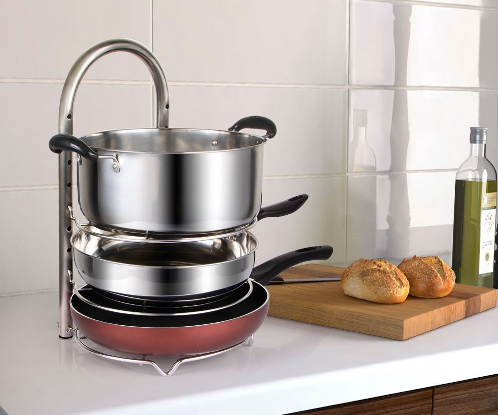 Kitchen Pots And Pans Organizer
 Height Adjustable Pot & Pan Organizer Rack