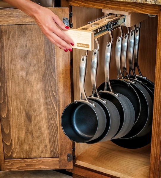 Kitchen Pots And Pans Organizer
 Prevent damage to your expensive pots and pans with Glideware