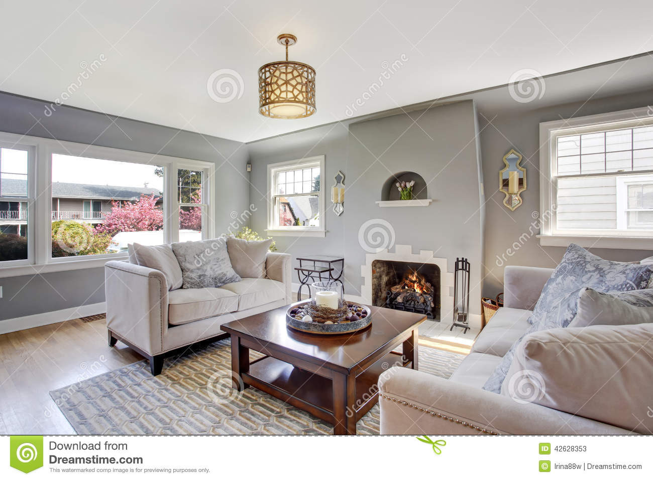Light Grey Couch Living Room
 Light Grey Living Room With White Sofas And Fireplace