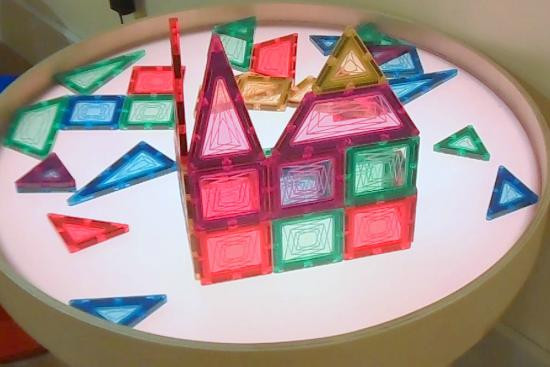 Light Table For Kids
 magnetic shapes on colored light table Picture of