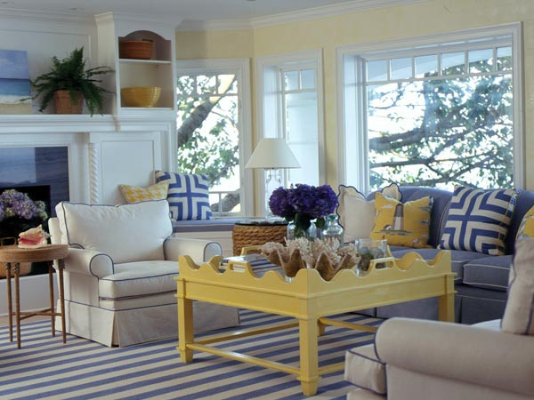 Light Yellow Living Room
 Beachnut Lane Blue & yellow living room inspiration