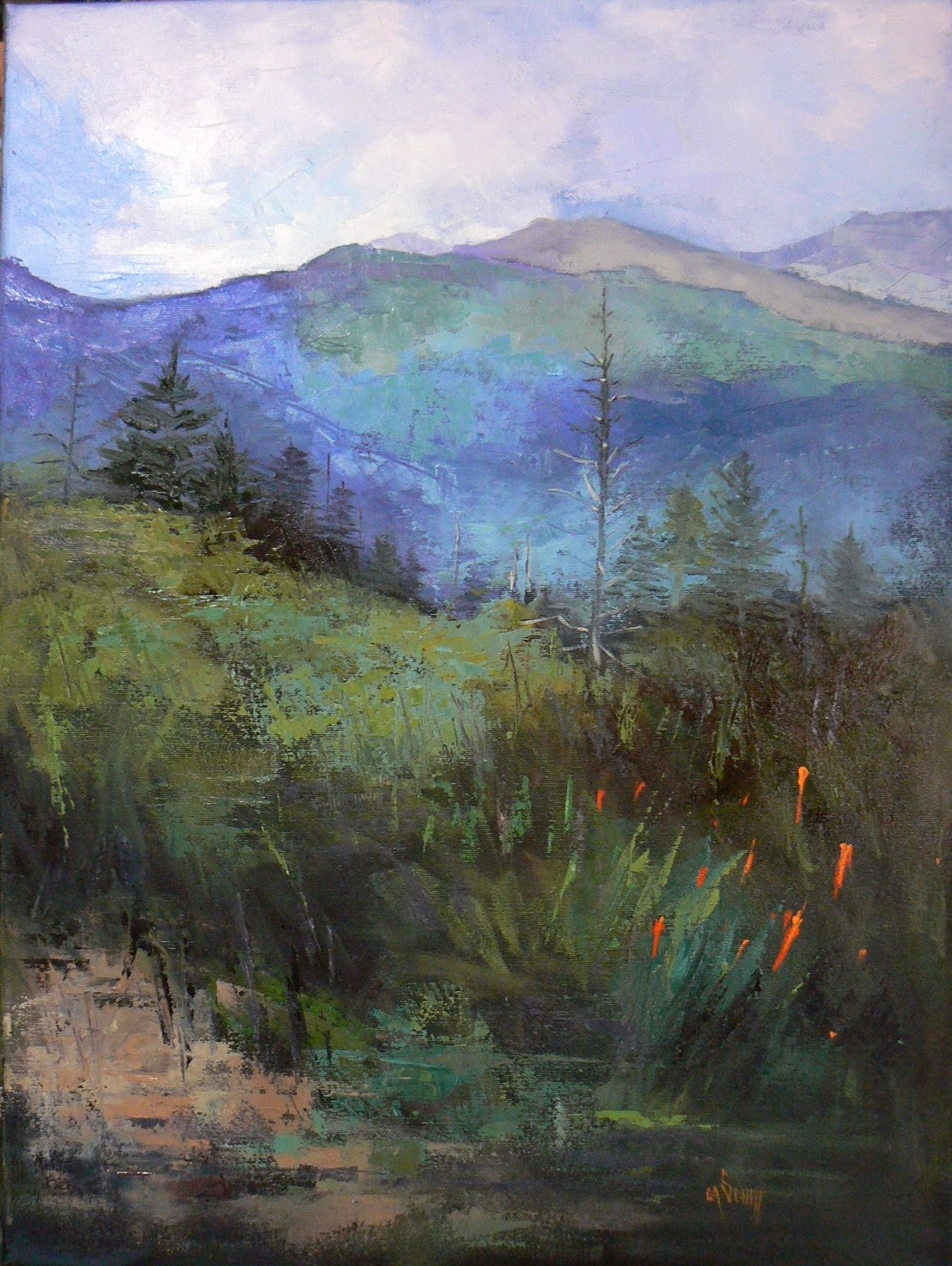Mountain Landscape Painting
 Palette Knife Painters International Mountain Landscape