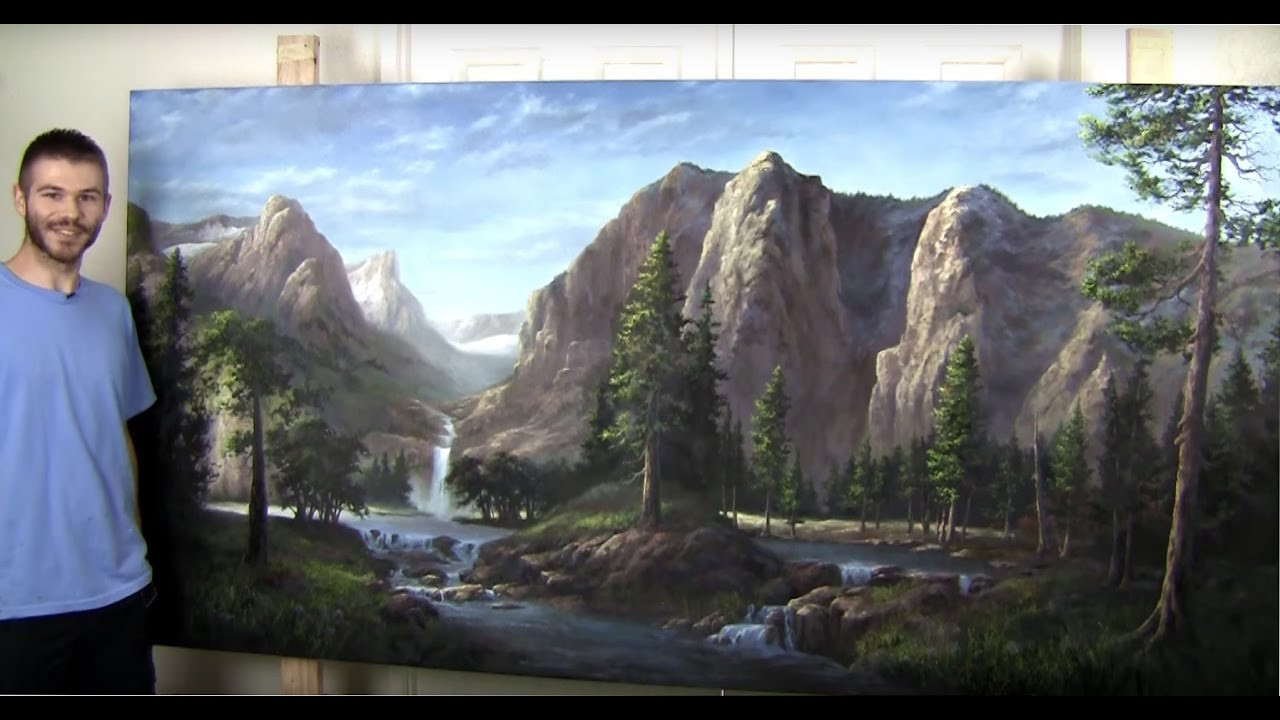 Mountain Landscape Painting
 Sunlit Mountains [part 5] Finale
