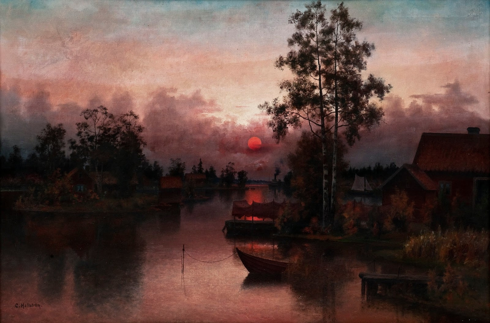 Romantic Landscape Painting
 Carl Hallström Romantic Landscape painter