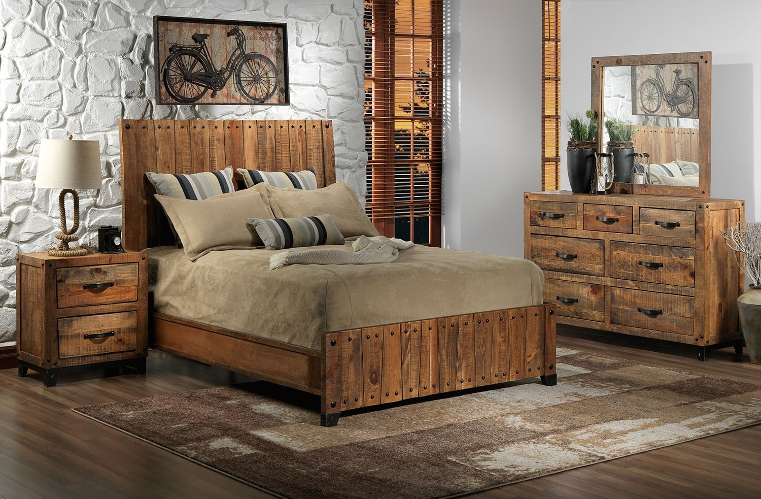 Rustic Pine Bedroom Furniture
 Maya Dresser Rustic Pine