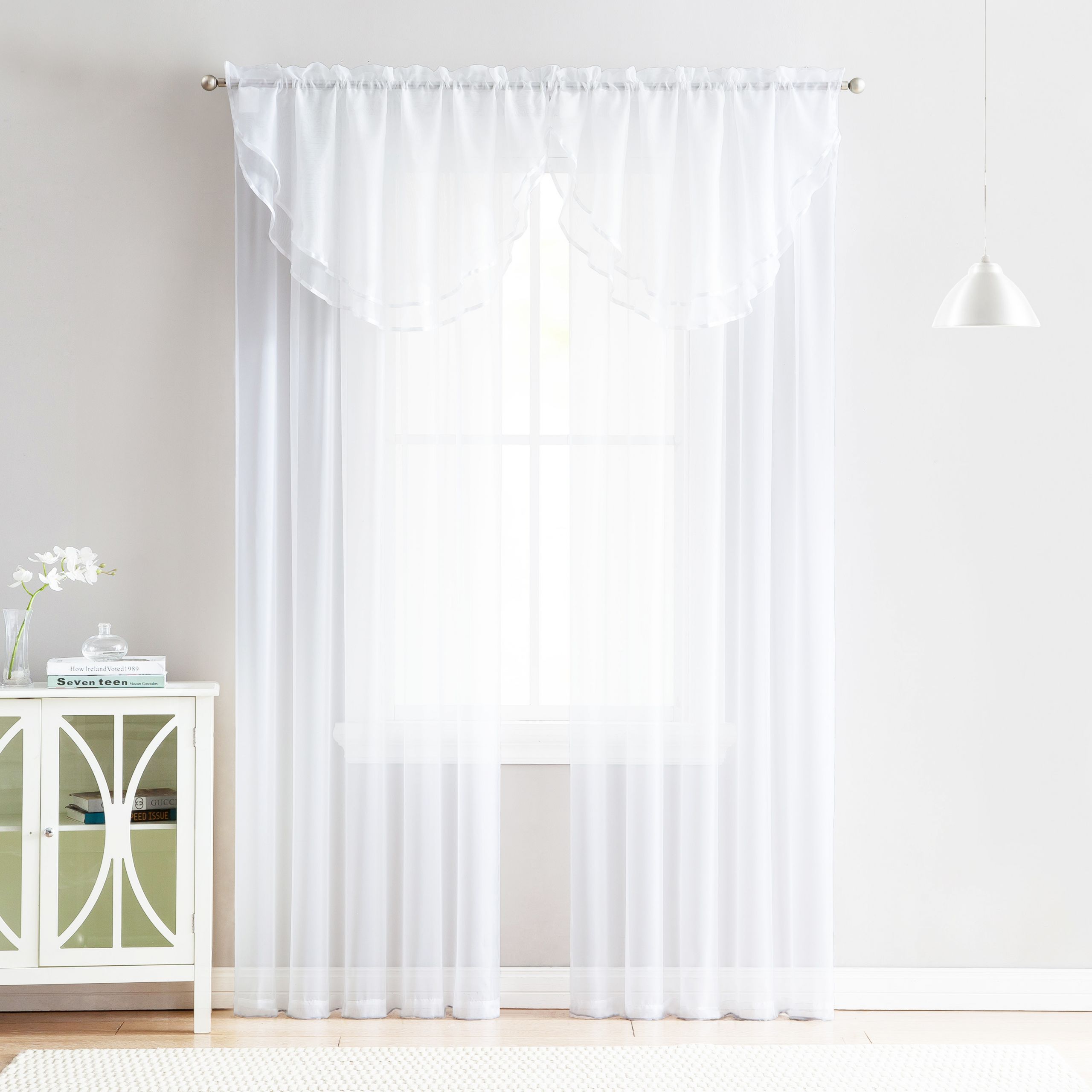 Walmart Curtains For Living Room
 4 Piece Sheer Window Curtain Set for Living Room Dining